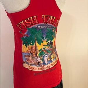 Red Fish Tales Graphic Tank Top